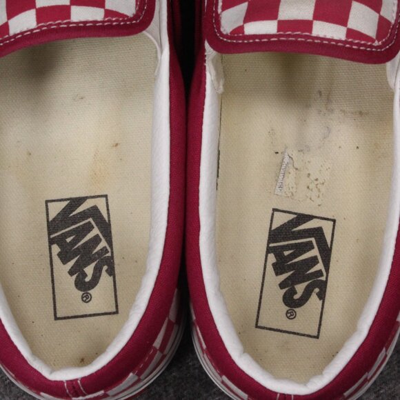 Share Vans OG Classic Slip-On Checkerboard Rhododendron Red Mens Siz - Picture 11 of 12